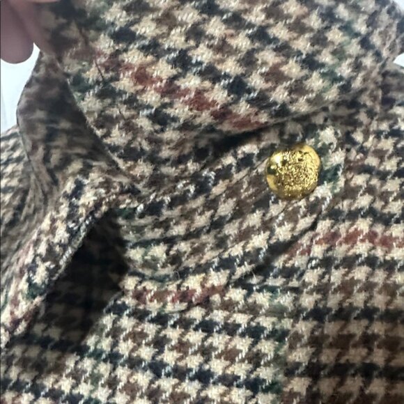 Lauren Ralph Lauren Wool Houndstooth Belted Trench Coat Women’s Large – 2018 - Picture 3 of 10